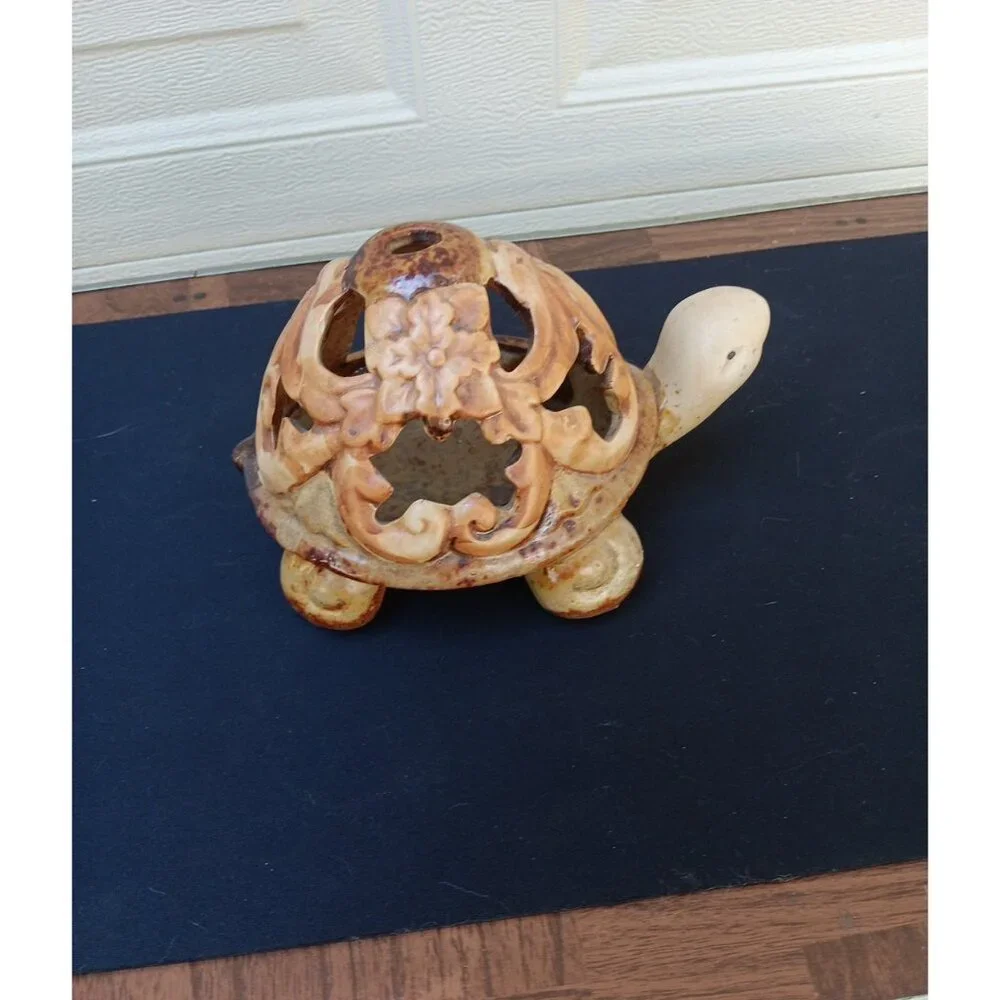 Turtle Ceramic Tealight Candle Holder – 4.25